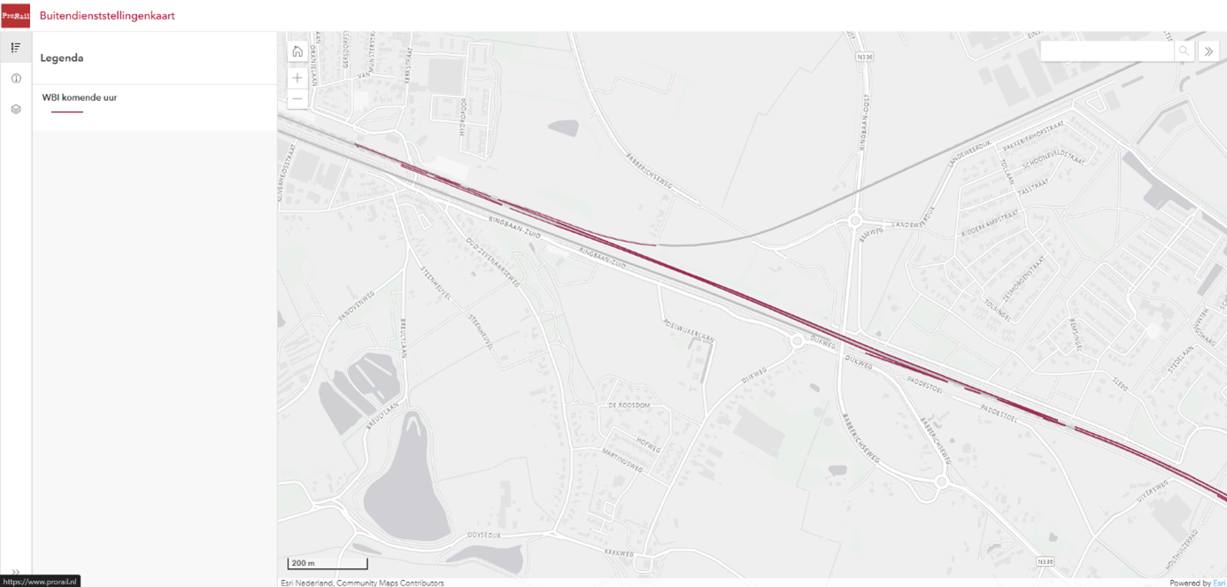 Buitendienststellingenkaart