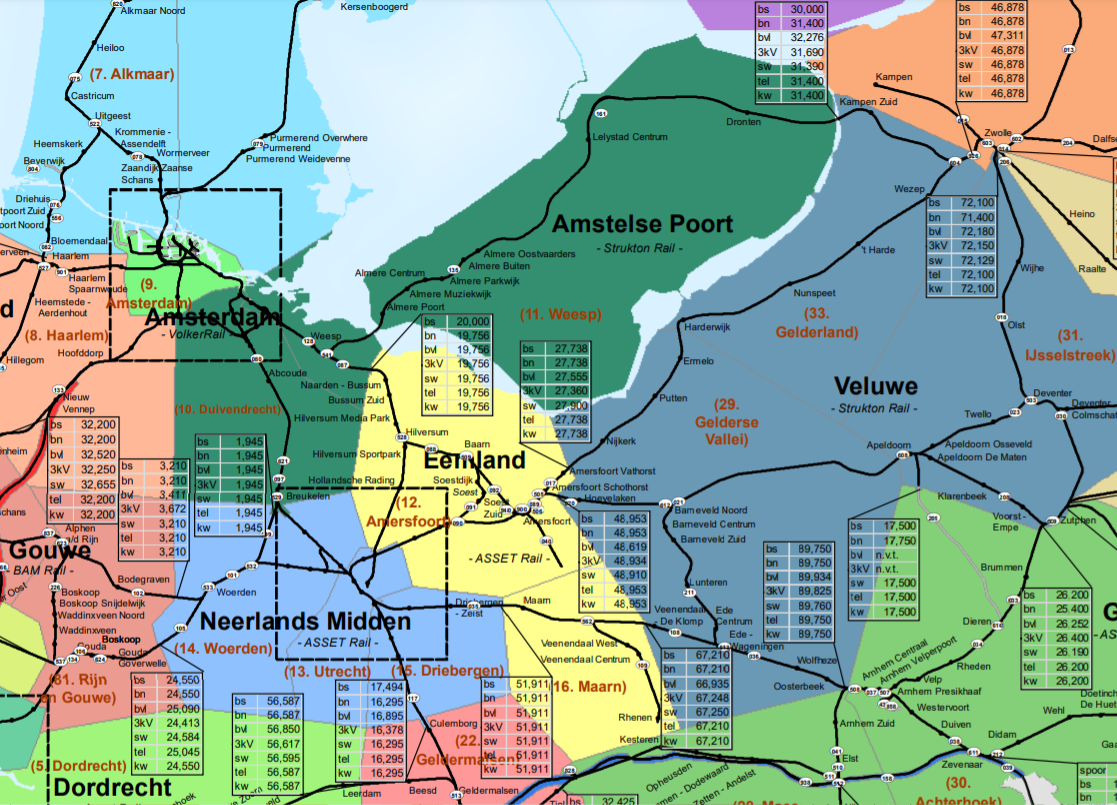 Een plaatje van de contractgebiedenkaart