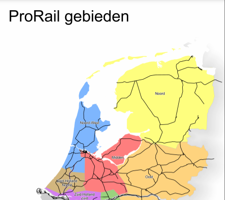 Een plaatje van de ProRail gebiedenkaart