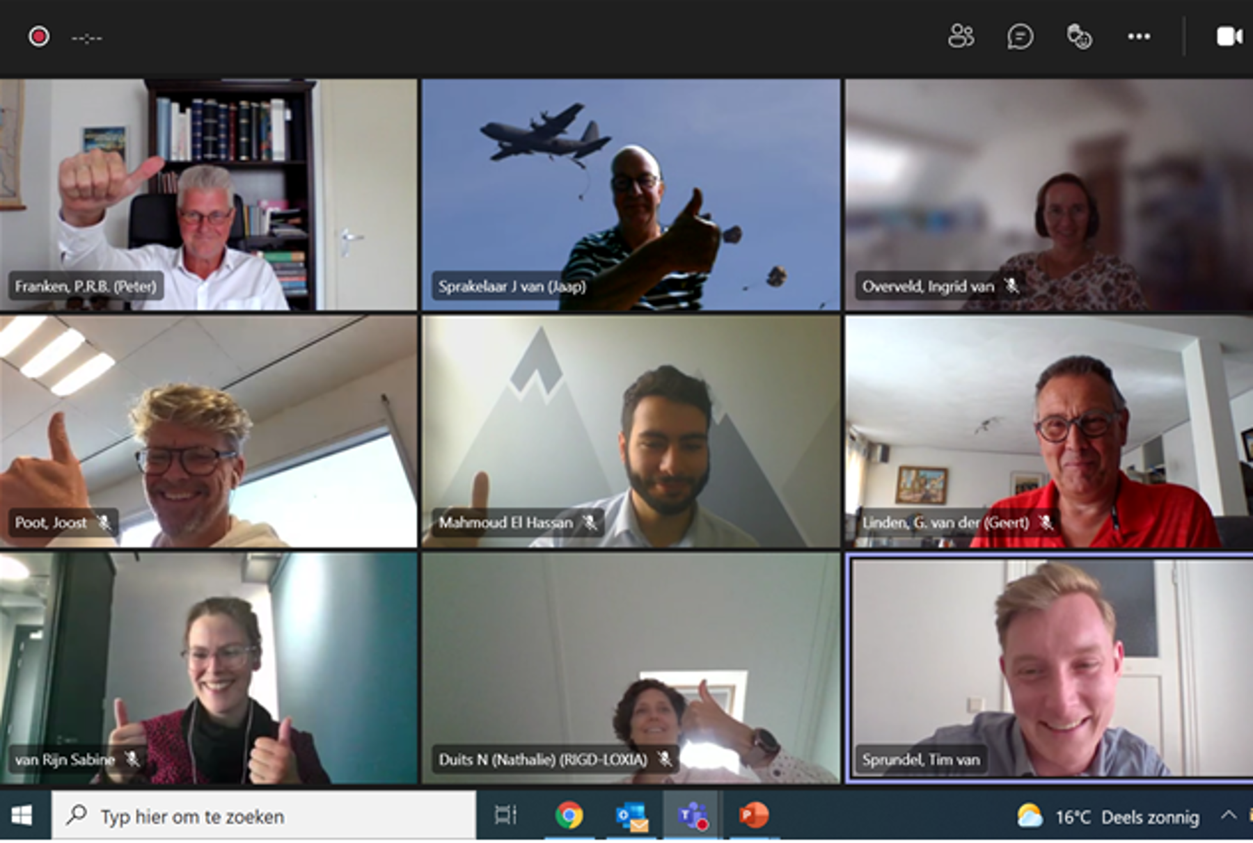 Een afbeelding van een e-learning sessie middels teams.