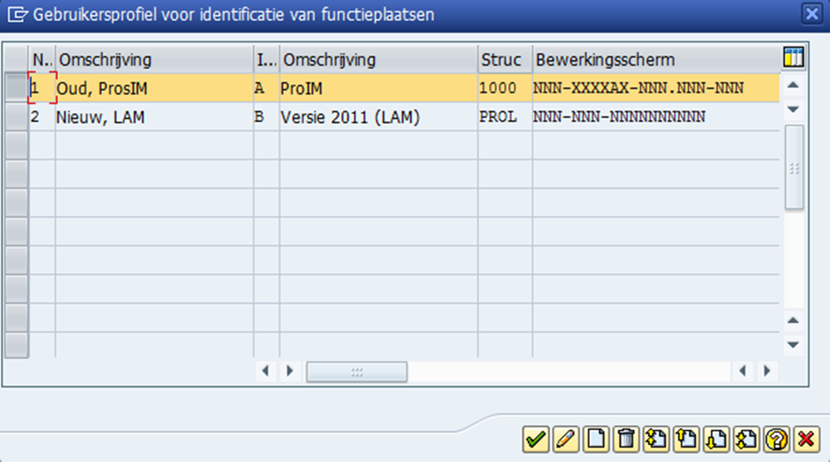 Een schermafbeelding uit SAP m.b.t. functieplaats codering.