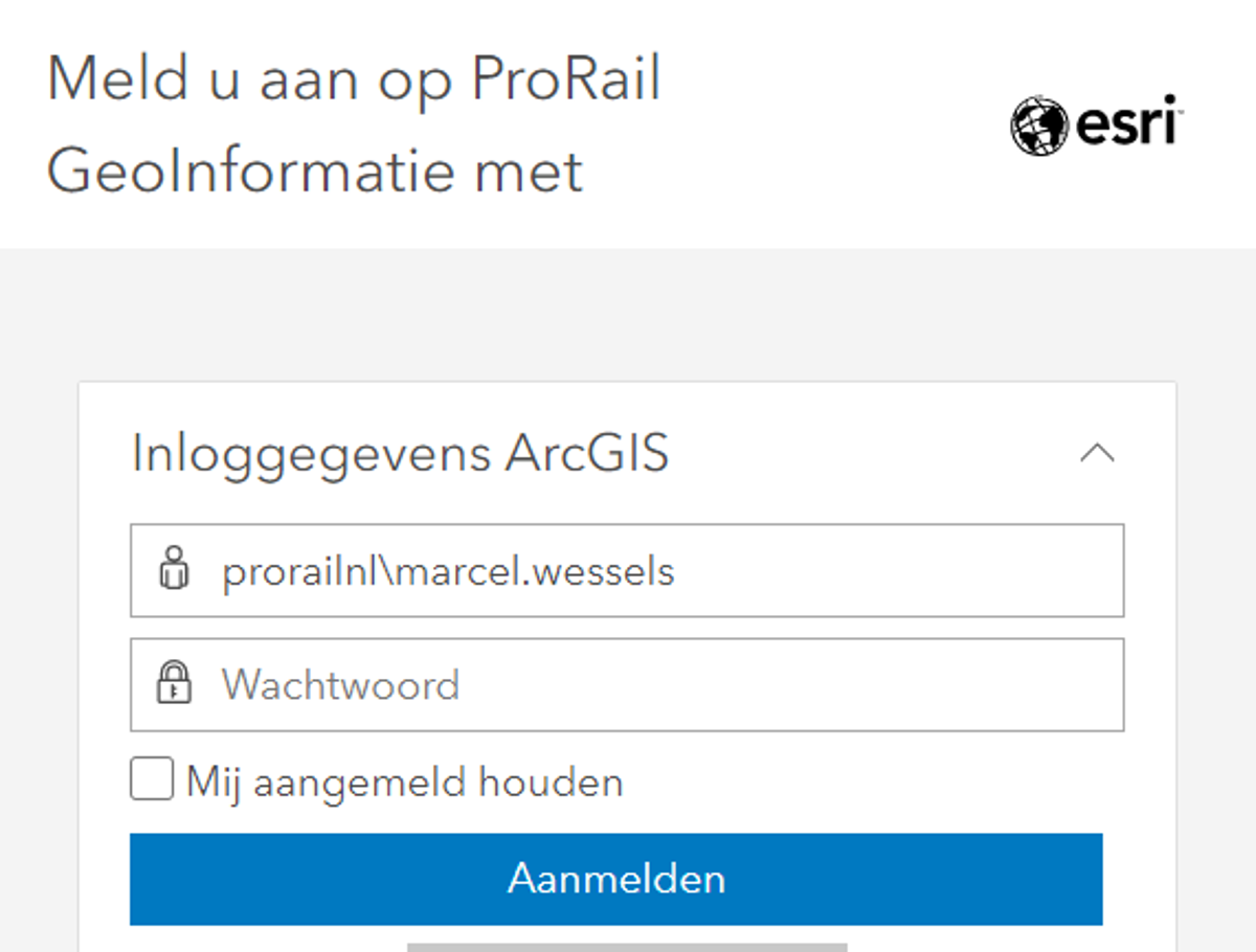 Een plaatje van de inlog